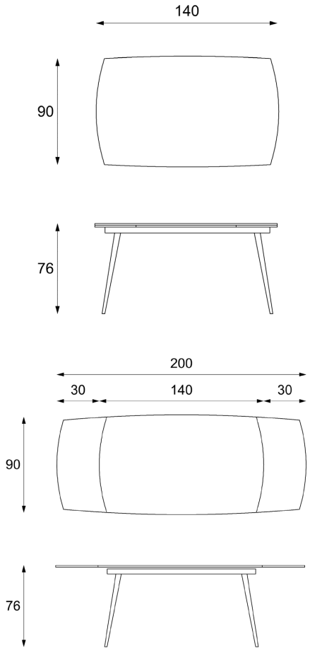 Tavolo rettangolare schemi